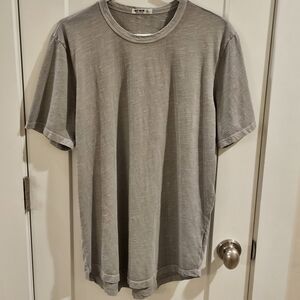 Buck Mason Slub Cotton Curve Hem T-Shirt - Light Grey - Size Medium - USA Made